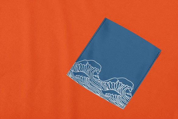 Koszulka z kieszonką FALE BLUE WAVES