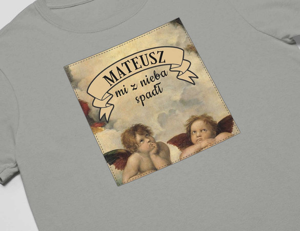 Koszulka z naszywką na Walentynki TWÓJ NAPIS