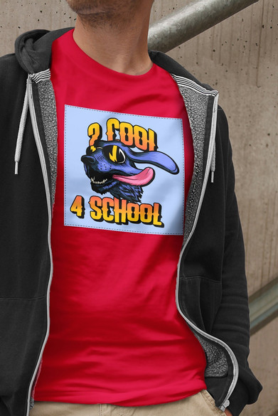 Koszulka z naszywką 2 cool 4 school