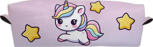 Piórnik Jednorożec Kawaii z gwiazdkami –  z imieniem gratis