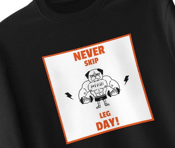 Bluza z naszywką Never skip leg day