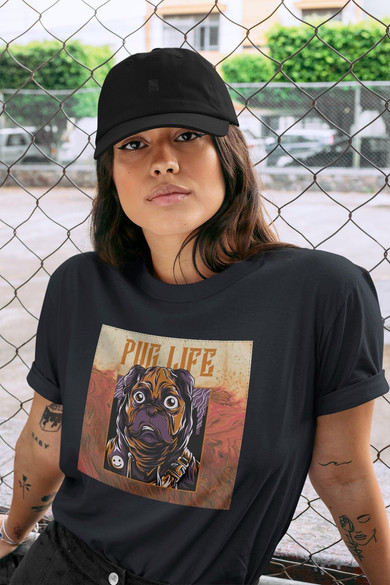 Koszulka z naszywką  PUG LIFE