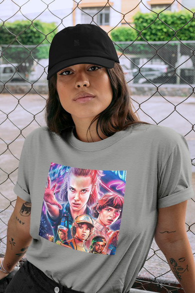 Koszulka z naszywką Stranger Things squad 1