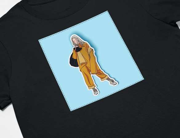 Koszulka z naszywką Billie Eilish 06