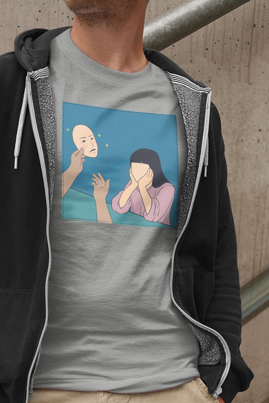 Koszulka z naszywką  Put on a mask