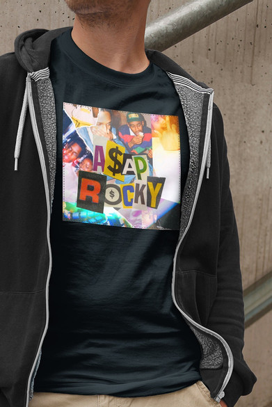 Koszulka z naszywką Asap Rocky collage