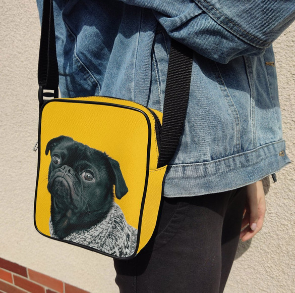Torba Listonoszka Mops Pug 01 Dodaj Napis!