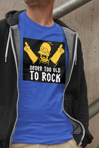 Koszulka z naszywką Never too old to rock