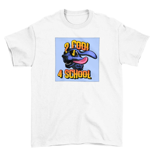 Koszulka z naszywką 2 cool 4 school