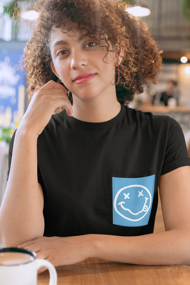 Koszulka z kieszonką  Smile  Blue