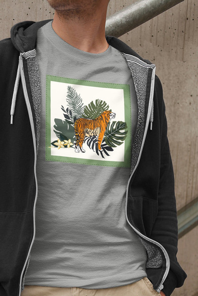 Koszulka z naszywką Tiger/Nature