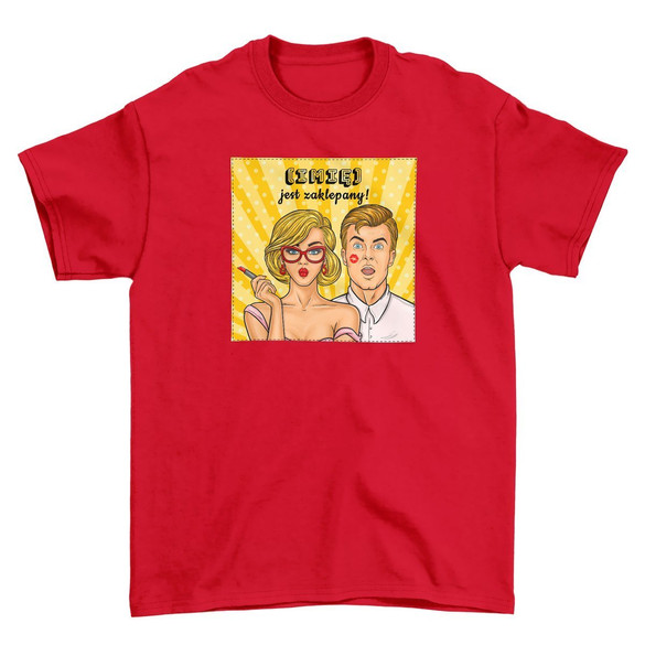 Koszulka z naszywką na Walentynki TWÓJ NAPIS