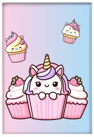 Magnes Jednorożec Kawaii muffinka – słodki styl, dla dziewczynki
