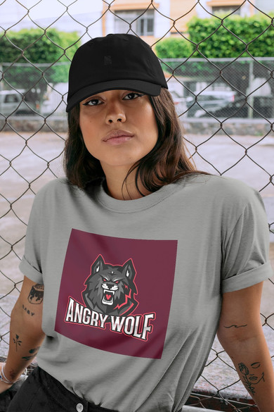 Koszulka z naszywką Angry Wolf