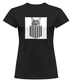 Bluzka damska z naszywką Cat pocket