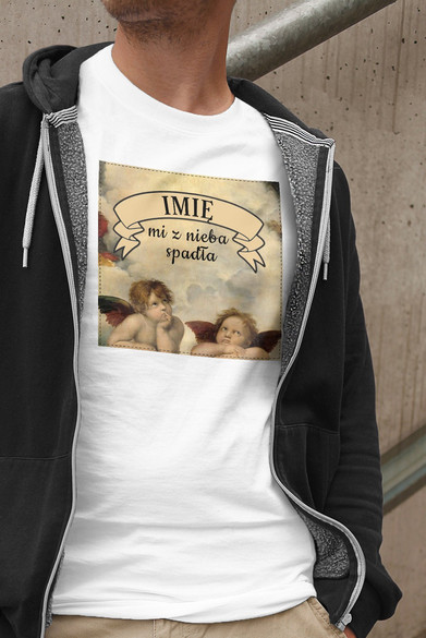 Koszulka z naszywką na Walentynki TWÓJ NAPIS