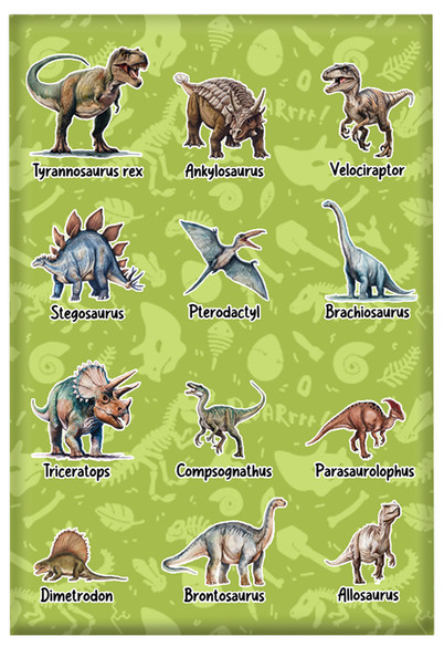 Magnes Dinozaury różne - z imieniem dziecka