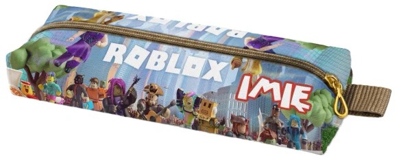 Piórnik szkolny prostokątny Roblox z kolorowymi bohaterami i imieniem – personalizowany