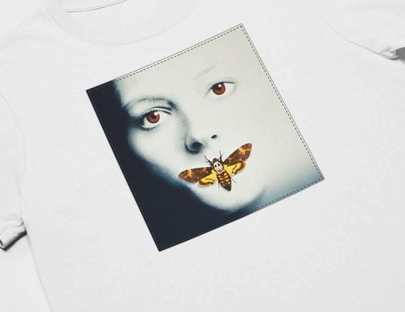 Koszulka z naszywką Milczenie owiec plakat