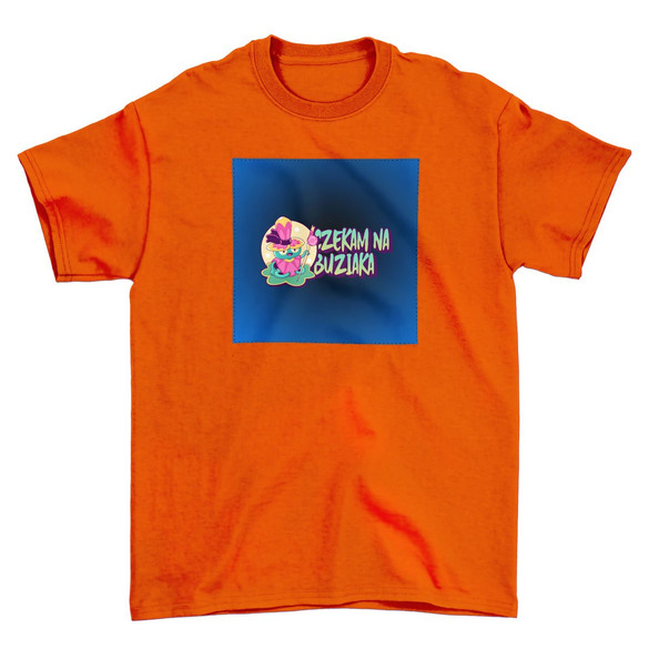 Koszulka z naszywką Czekam na buziaka