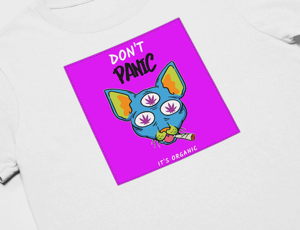 Koszulka z naszywką Don't panic is organic