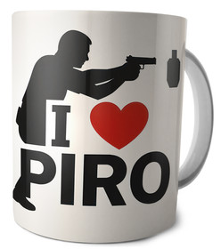 Kubek dla strzelca I LOVE PIRO