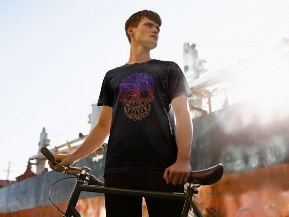 Koszulka dla Rowerzysty rowerowa Czacha + Napis 