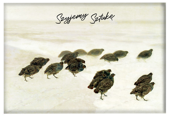 Magnes Szyjemy Sztukę Kuropatwy na śniegu Józef Chełmoński