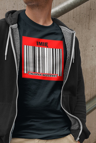 Koszulka z naszywką na Walentynki TWÓJ NAPIS