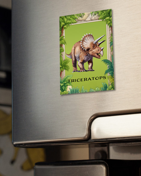 Magnes Dinozaury Triceratops + imię dziecka