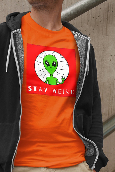 Koszulka z naszywką Stay weird