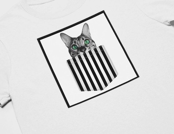 Koszulka z naszywką Cat pocket
