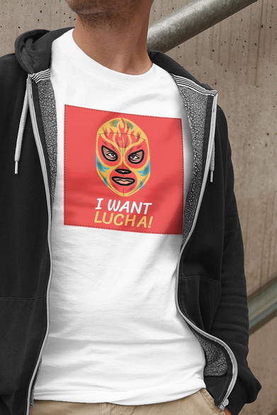 Koszulka z naszywką I want Lucha