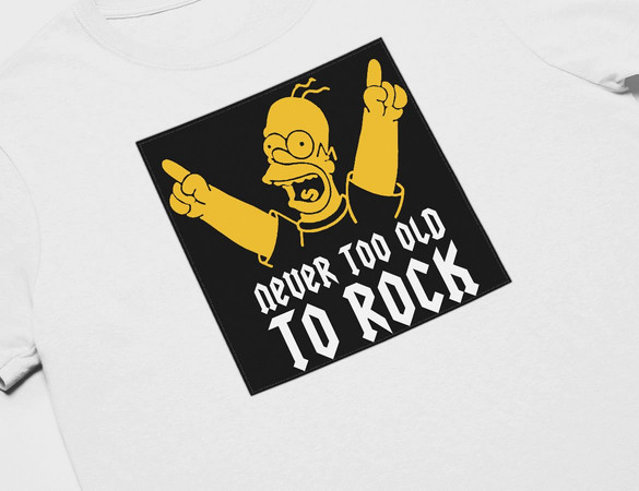 Koszulka z naszywką Never too old to rock