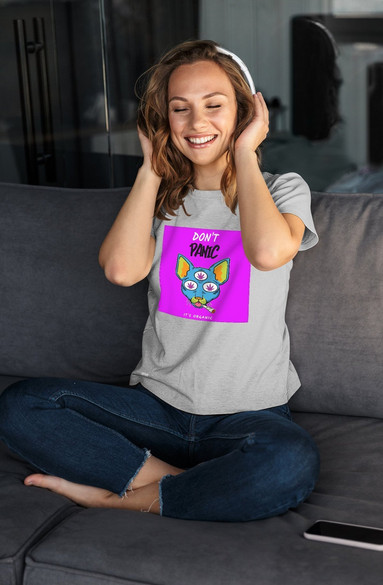 Bluzka damska z naszywką Don't panic is organic