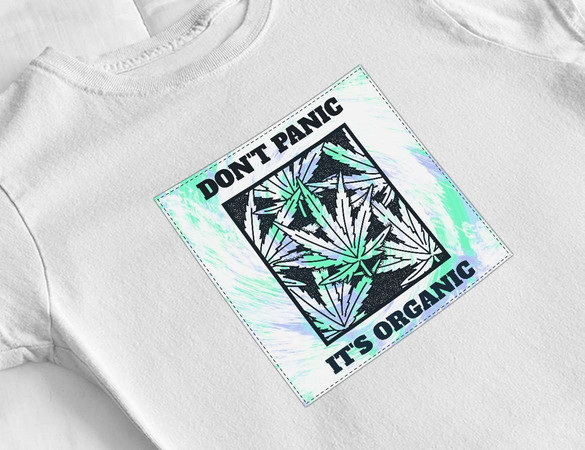 Bluzka damska z naszywką Don't panic