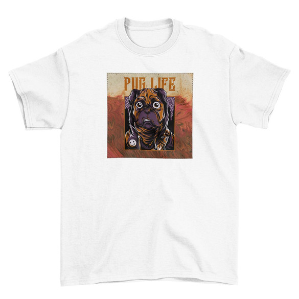 Koszulka z naszywką  PUG LIFE