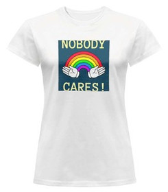 Bluzka damska z naszywką Nobody cares