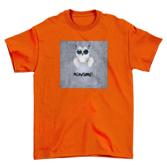 Koszulka z naszywką Meowsomepocket