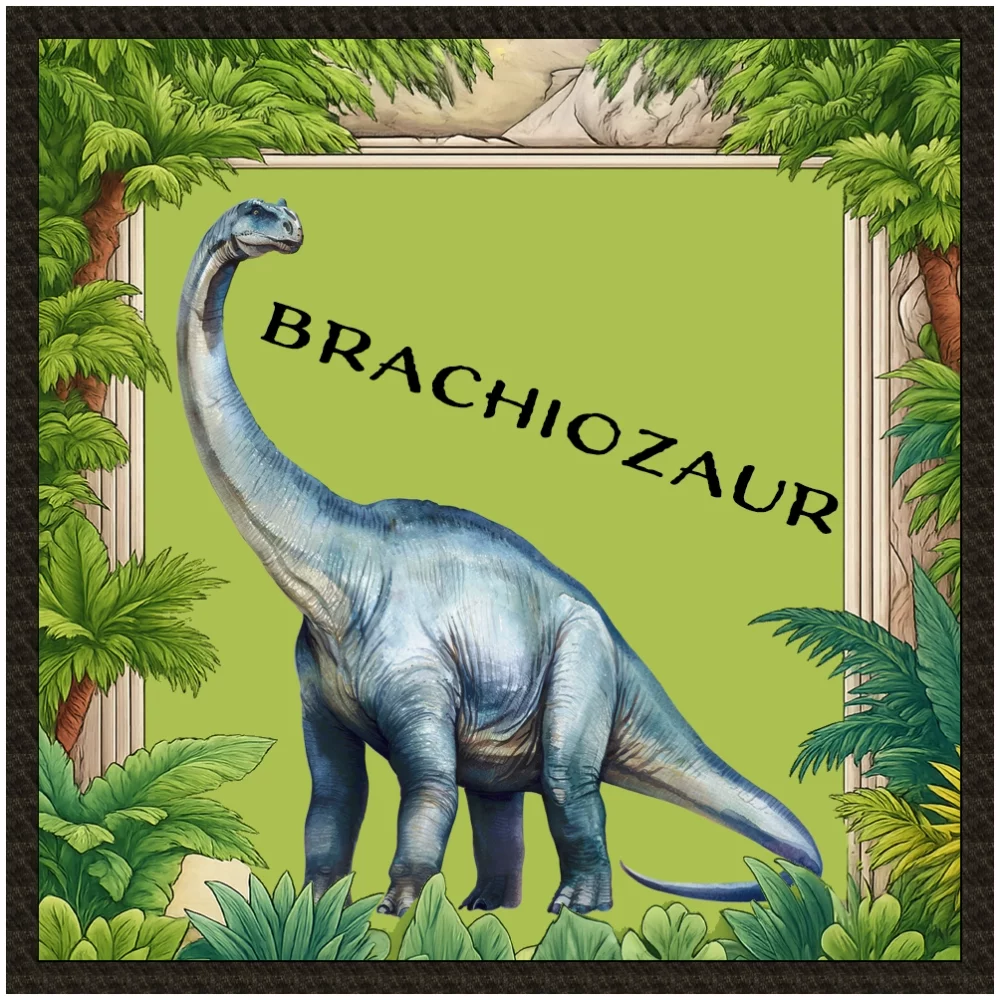 Naszywka Dinozaury Brachiozaur z imieniem dziecka