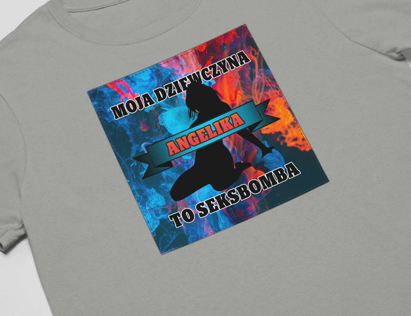 Koszulka z naszywką na Walentynki TWÓJ NAPIS