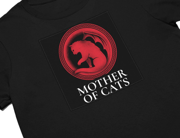 Koszulka z naszywką Mother of cats