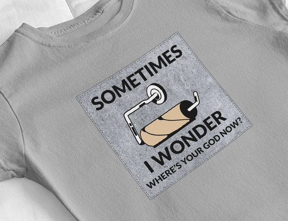 Bluzka damska z naszywką Where's your God...