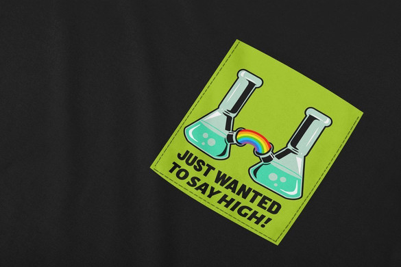 Koszulka z kieszonką JUST WANTED TO SAY HIGH
