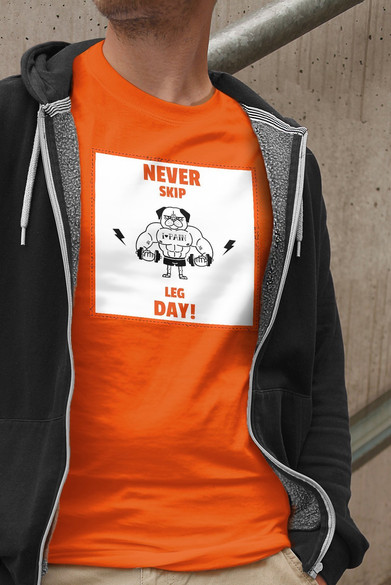Koszulka z naszywką Never skip leg day