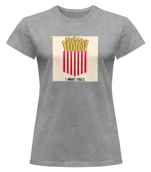 Bluzka damska z naszywką I want fries