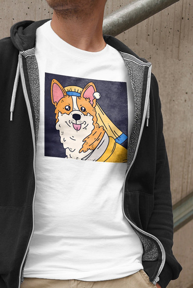 Koszulka z naszywką DOG PARODY:  Dziewczyna z perłą 