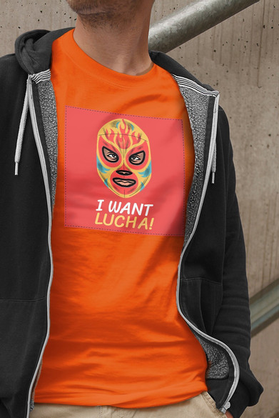 Koszulka z naszywką I want Lucha