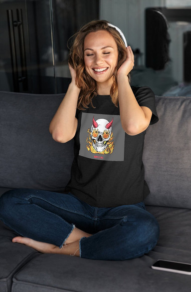 Bluzka damska z naszywką Skull : Burn it all