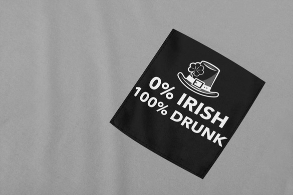 Koszulka z kieszonką 0% IRISH 100% DRUNK